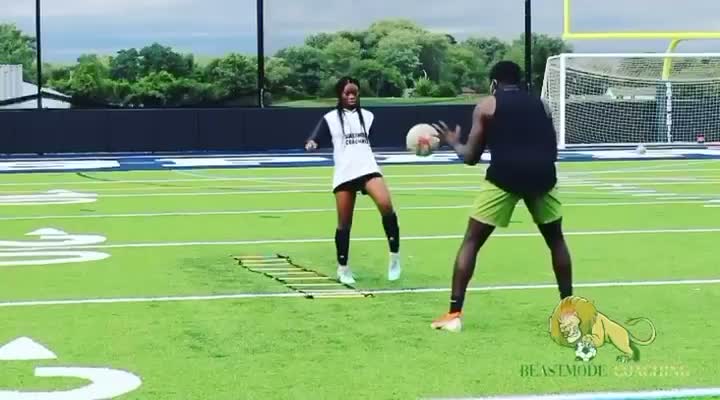 Ladder & First Touch — Agility ladder footwork combined with quick first-touch passing sequences.